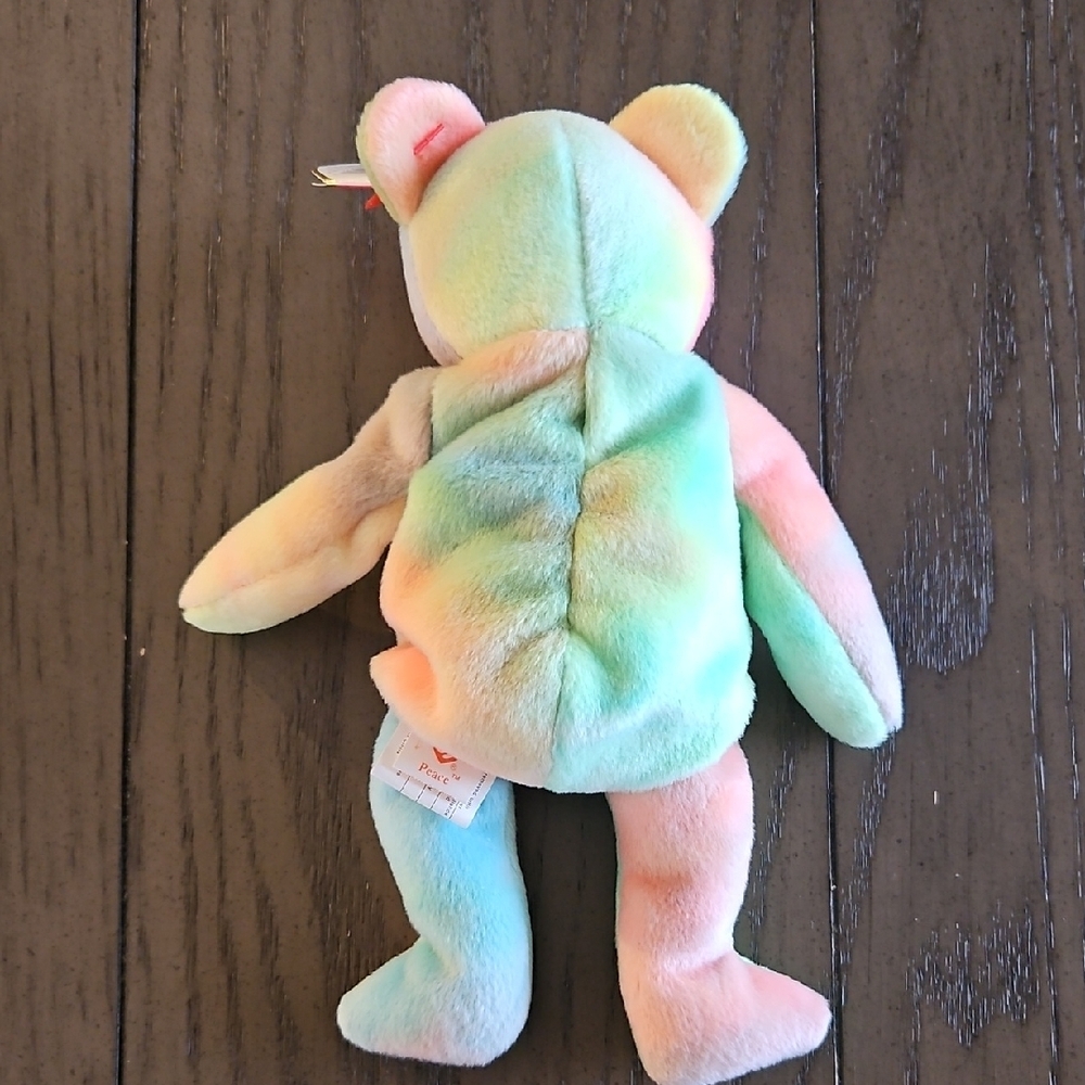 Ty Beanie Baby - Peace the Multi-colored Bear - Picture 4 of 12